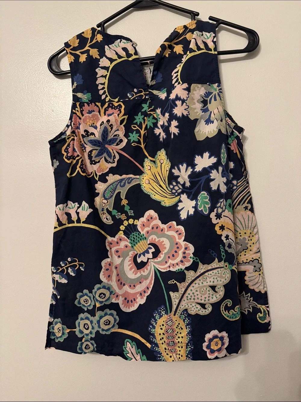 J. Crew Liberty Fabrics Navy Floral Print Sleeveless Blouse